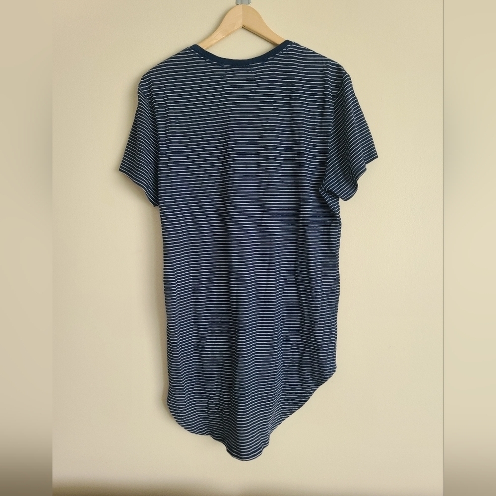 Reign +Storm blue and white stripped shirt dress size L - Picture 2 of 7